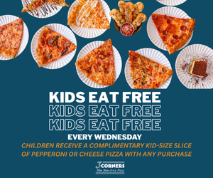 3 Corners Pizza Kds Eat Free
